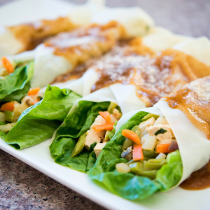 Fresh Lumpia with Peanut Sauce.